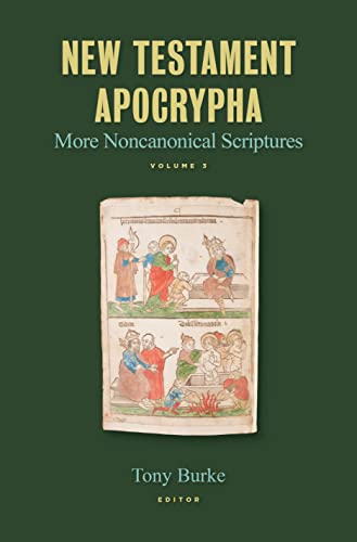 Book cover: “New Testament Apocrypha, Volume 3” with religious imagery.