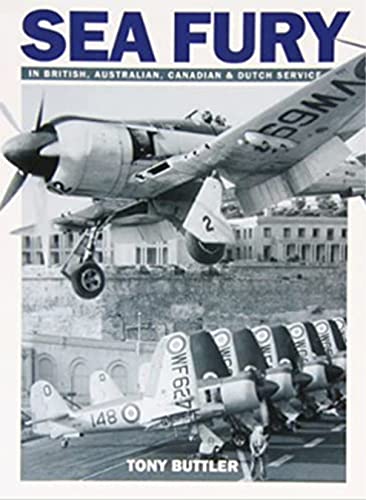 Book cover featuring a vintage Sea Fury aircraft in black and white.