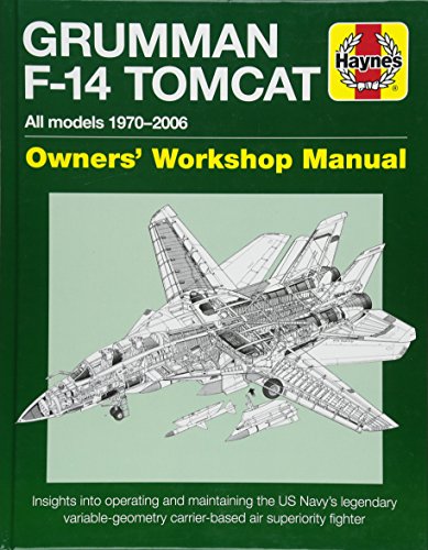 Haynes manual cover featuring a technical line drawing of a Grumman F-14 Tomcat fighter.