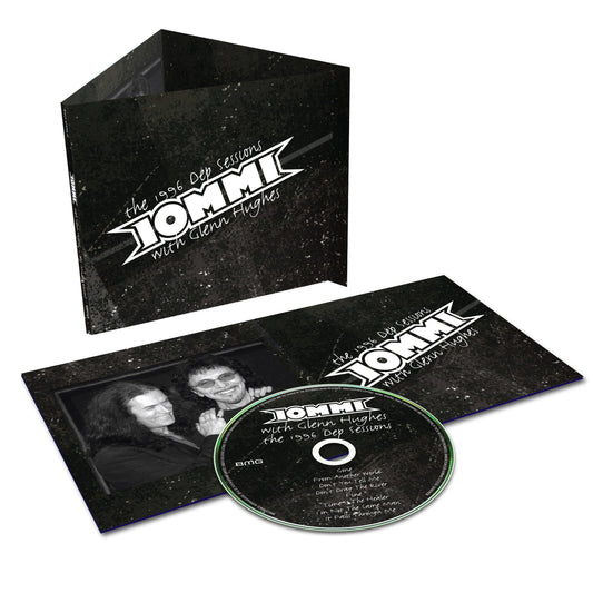CD case and disc for Tony Iommi’s 1996 Dep Sessions remaster, with artist portrait.