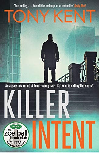 Book cover: man in coat on stairs, city background, bold title.
