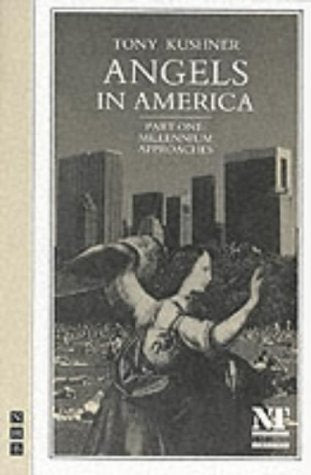 Book cover for Angels in America featuring a winged figure against a city skyline.