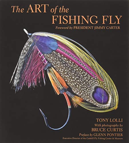 Book cover featuring a detailed, colorful fishing fly with iridescent feathers.