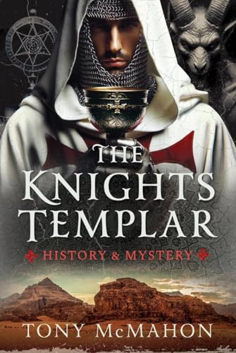 Book cover: Knight Templar in white robes, with a mountain landscape.