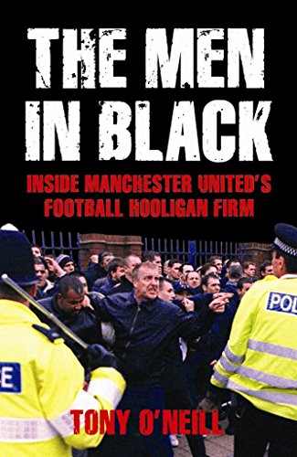 Book cover depicting football fans and police in a tense confrontation.