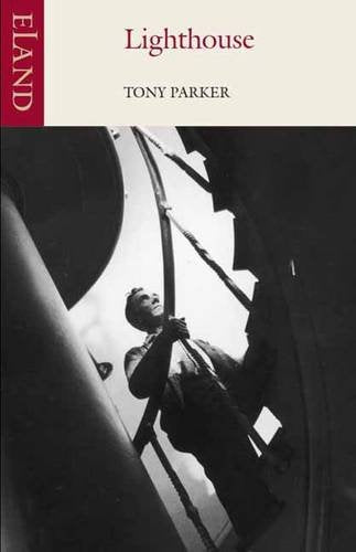 Book cover: black and white photo of a man climbing a lighthouse.