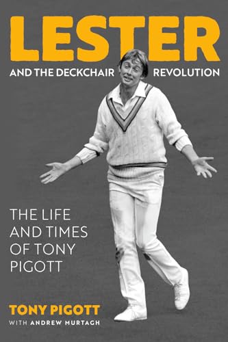 Book cover featuring Tony Pigott in cricket whites, smiling broadly.