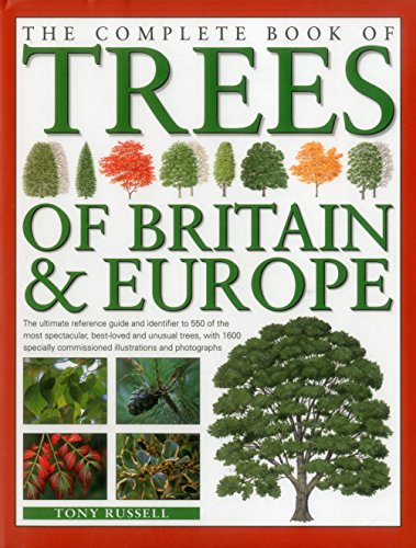 Book cover featuring illustrated trees of Britain and Europe, with detailed images.