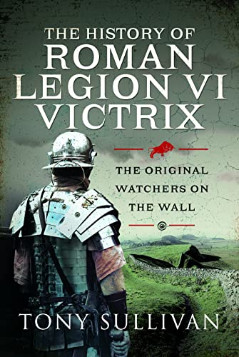 Book cover depicting a Roman soldier standing before Hadrian’s Wall.