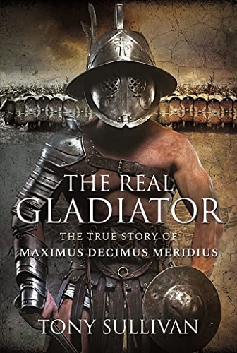 Book cover depicting a Roman gladiator in helmet and armor.