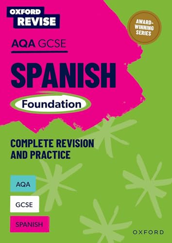 Oxford Revise AQA GCSE Spanish Foundation textbook cover, green and pink.
