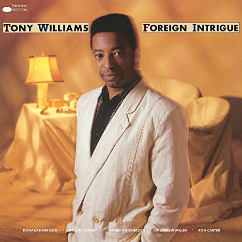 Album cover for Tony Williams’ “Foreign Intrigue” featuring a portrait of the artist.