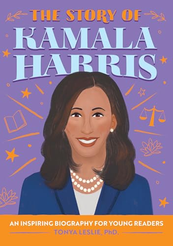 Book cover featuring an illustrated portrait of Kamala Harris.