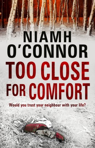 Book cover: "Too Close For Comfort" with a shoe in the snow.