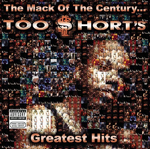 Too $hort’s “Mack of the Century” CD cover with collage of faces.