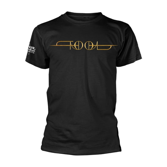Black t-shirt with white "TOOL" logo graphic on the chest.