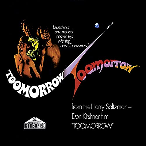 Vinyl record cover featuring the Toomorrow film title, cast members, and a rocket graphic.