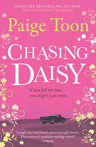 Book cover: "Chasing Daisy" with floral designs and a black car.