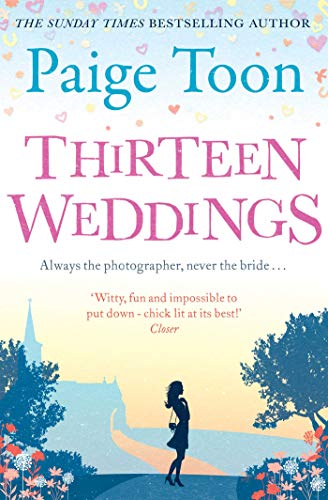 Book cover for Thirteen Weddings by Paige Toon featuring a silhouette of a woman.