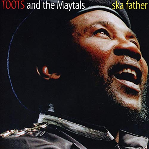 Close-up portrait of Toots Hibbert, album cover for “Ska Father.”
