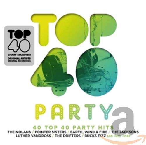 CD cover for “Top 40 - Party” with green lettering and dancing silhouettes.