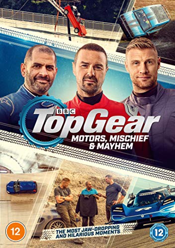 Top Gear DVD cover featuring Jeremy Clarkson, Richard Hammond, and James May.
