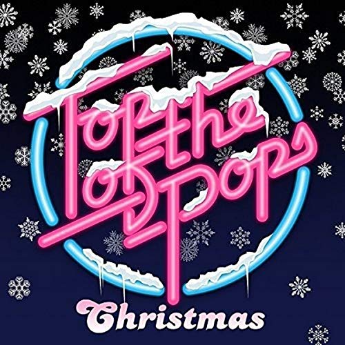 “Top Of The Pops Christmas” CD cover with neon text and snowflakes.