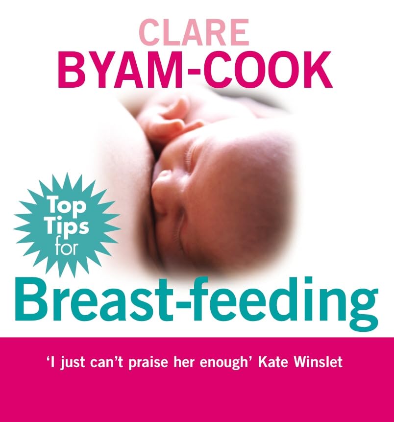 Book cover: "Top Tips for Breast-feeding" with a baby and mother.