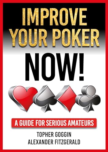 Book cover with title "Improve Your Poker Now!" and card suits.