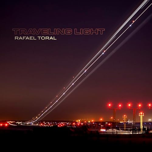 Album cover showing a long-exposure light trail of an airplane taking off at night.