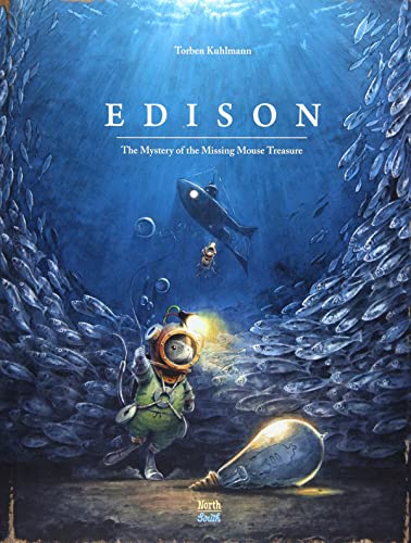 Book cover: mouse diver with submarine, surrounded by fish underwater.