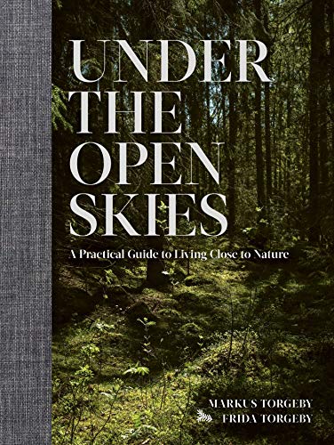 Book cover with large white text over a forest background.