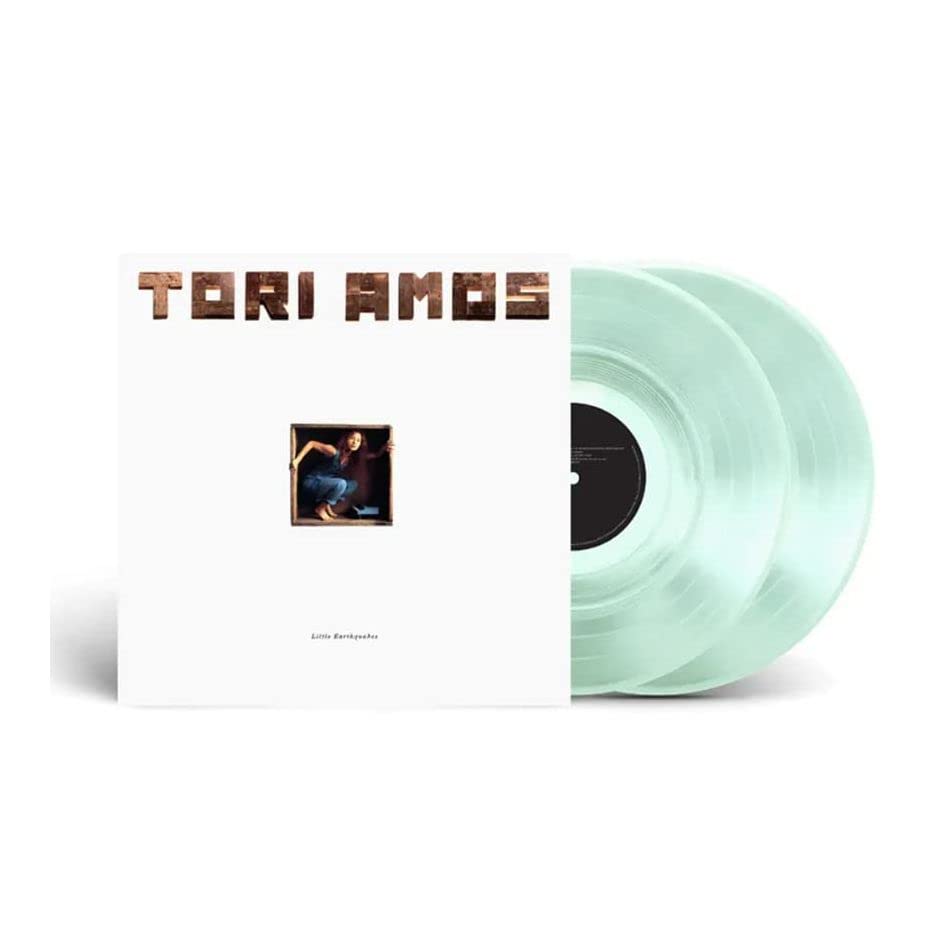 Tori Amos Little Earthquakes vinyl record with white cover and two mint green discs.