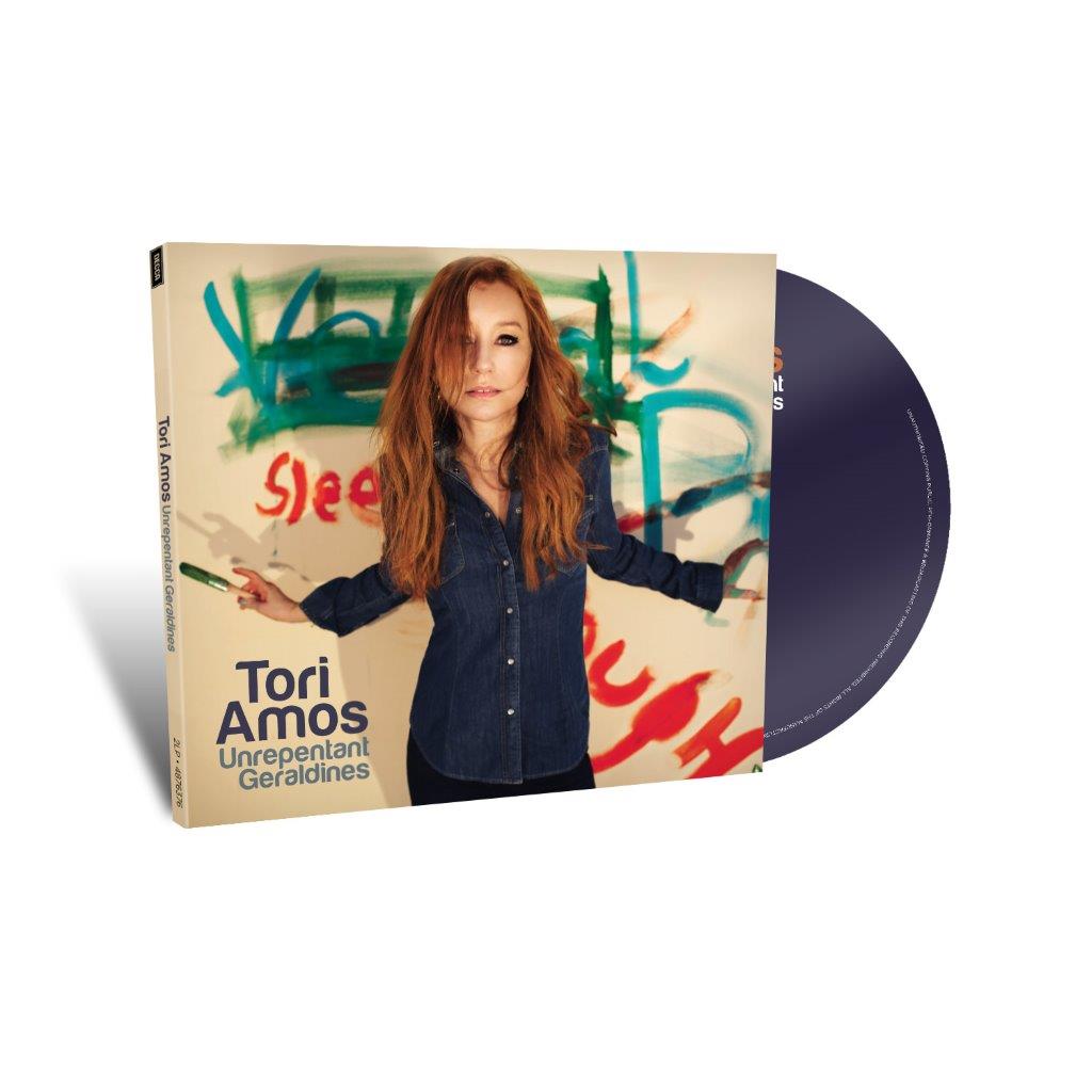 Tori Amos CD case and disc with colorful graffiti background.