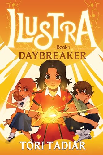Book cover featuring three anime-style characters against a bright yellow sunburst background.