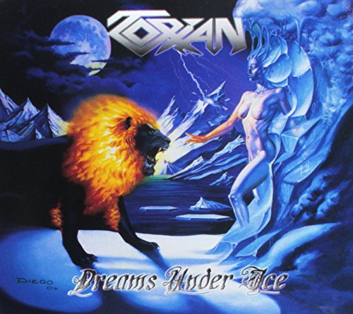 CD cover art: lion, ice sculpture, mountains, and a full moon in blue tones.