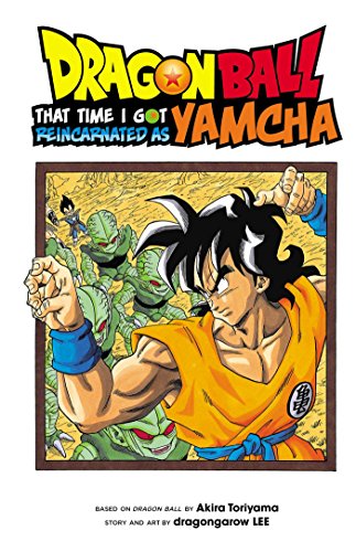 Manga cover featuring Yamcha in a fighting stance surrounded by green Saibamen creatures.