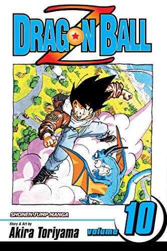 Dragon Ball Z manga volume 10 cover featuring Goku flying above a small dragon.