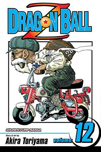 Master Roshi riding a small red motorcycle on the cover of Dragon Ball Z volume 12.