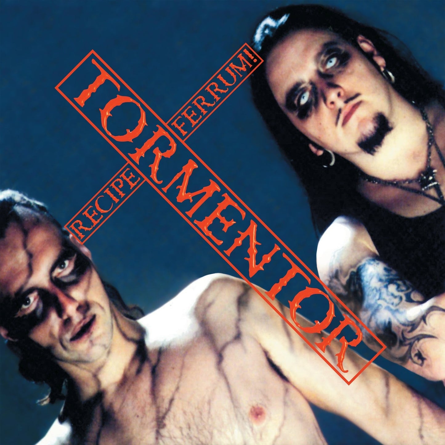 CD cover for Tormentor - Recipe Ferrum!, featuring two pale, tattooed men.