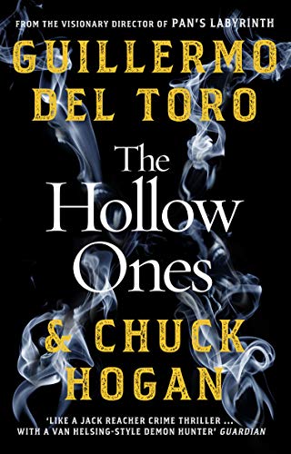 Book cover for "The Hollow Ones" with smoke and author names.