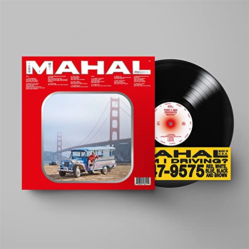 Toro Y Moi Mahal vinyl record with red sleeve showing a jeepney near Golden Gate.