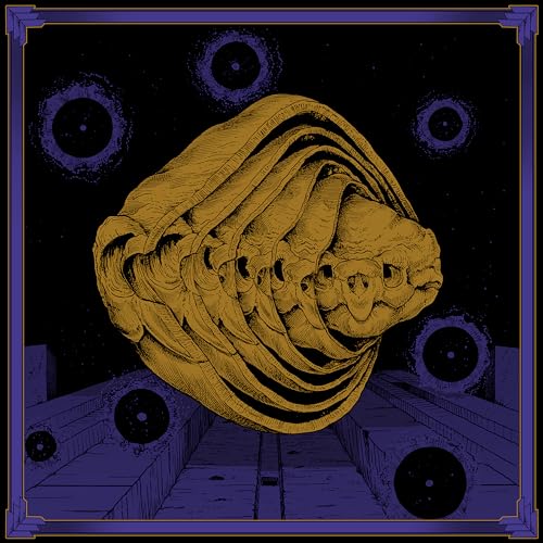 Tortuga - Iterations album cover: gold, swirling form on purple background.