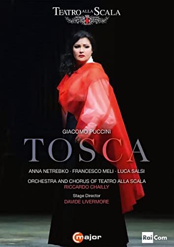 DVD cover for Giacomo Puccini’s opera *Tosca* featuring Anna Netrebko.
