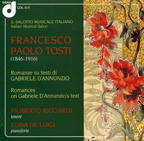 CD cover for Francesco Tosti’s “Il Salotto Musicale Italiano” with red flowers.