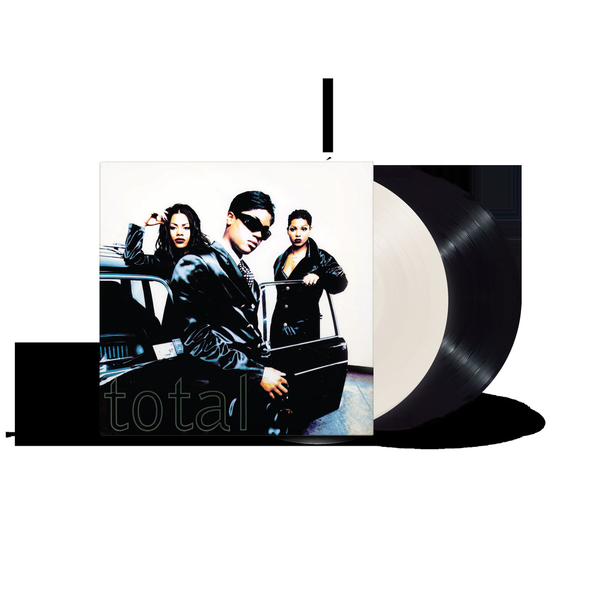 Vinyl record with album cover featuring three people and the word "total".
