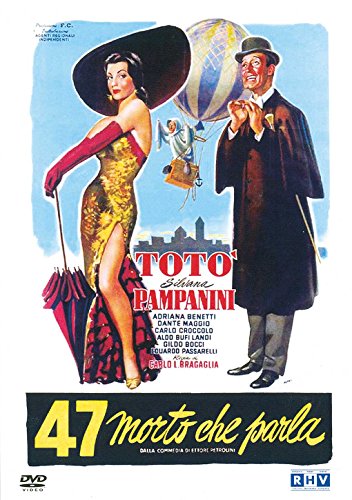 Vintage Italian movie poster featuring a woman and man with a hot air balloon.