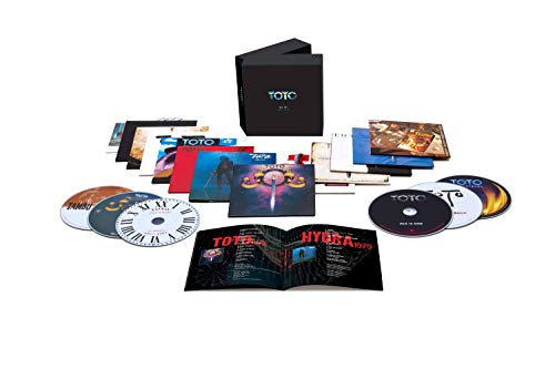 Toto "All In" CD box set with multiple discs and artwork.