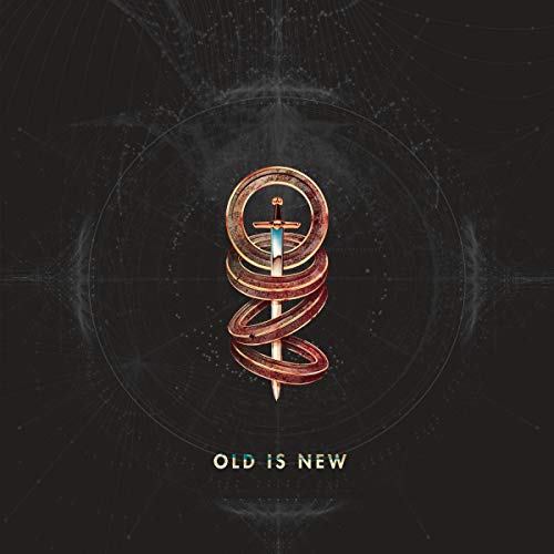 The vinyl record album cover for "Toto - Old Is New" features a sword spiraling into a circle.