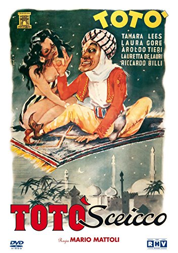 DVD cover for "Toto Sceicco" featuring a man and woman on a magic carpet.